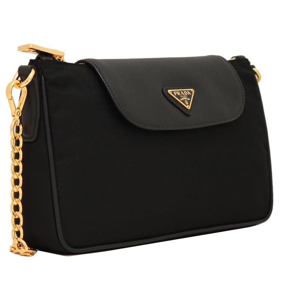 Prada Crossbody Chain bag in Navy Blue, Women's Fashion, Bags & Wallets