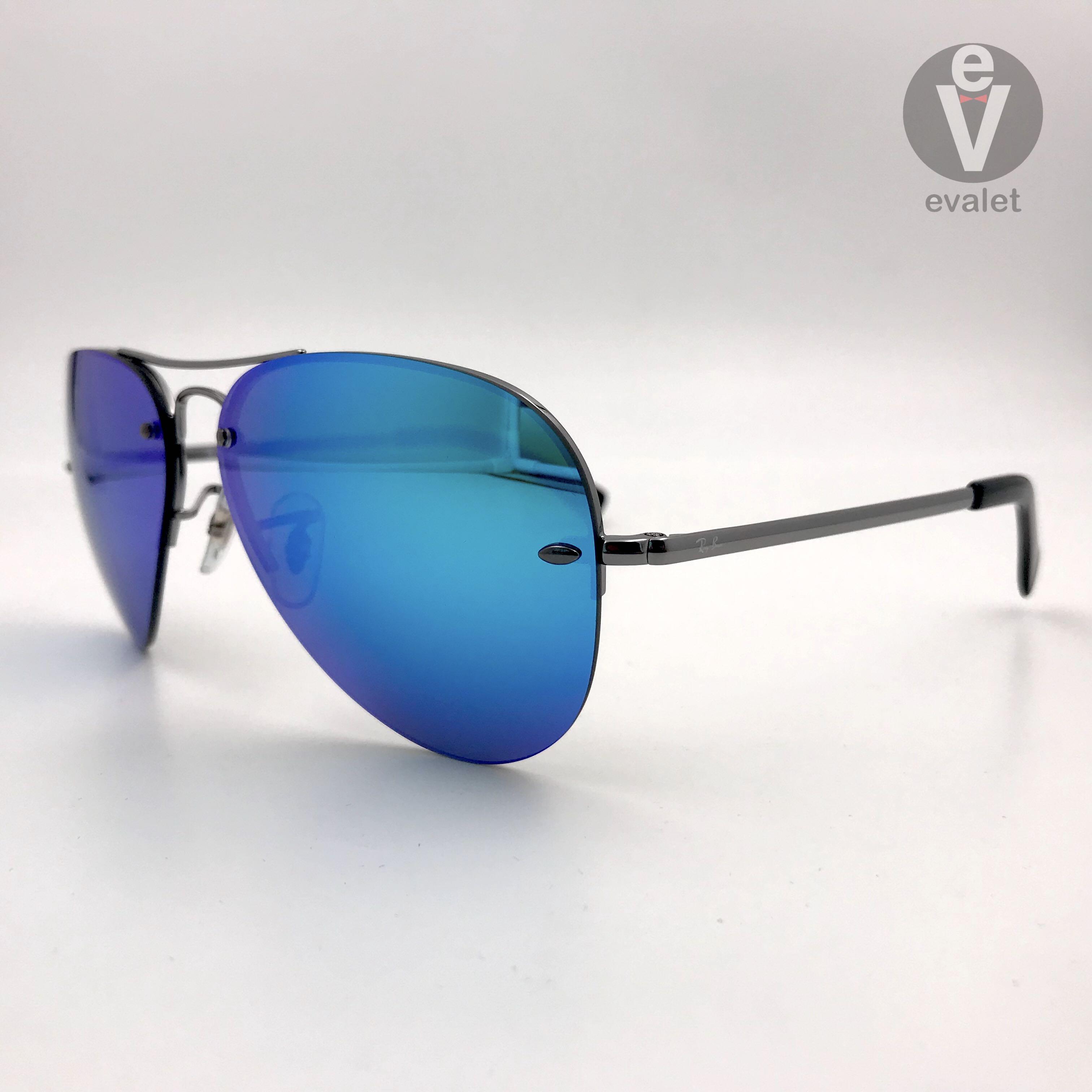 Blue Mirror Rb3449 004 RB3449 Sunglasses In Gunmetal And Blue