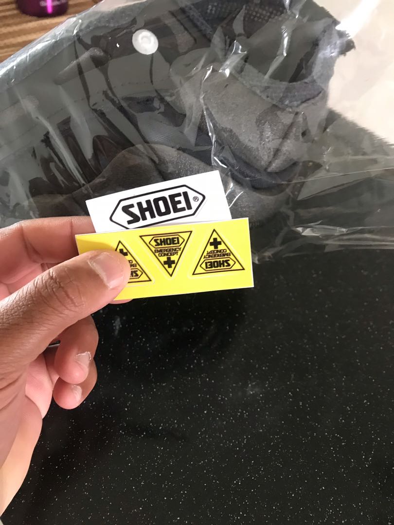 Shoei Visor Sticker, Motorcycles, Motorcycle Apparel on Carousell