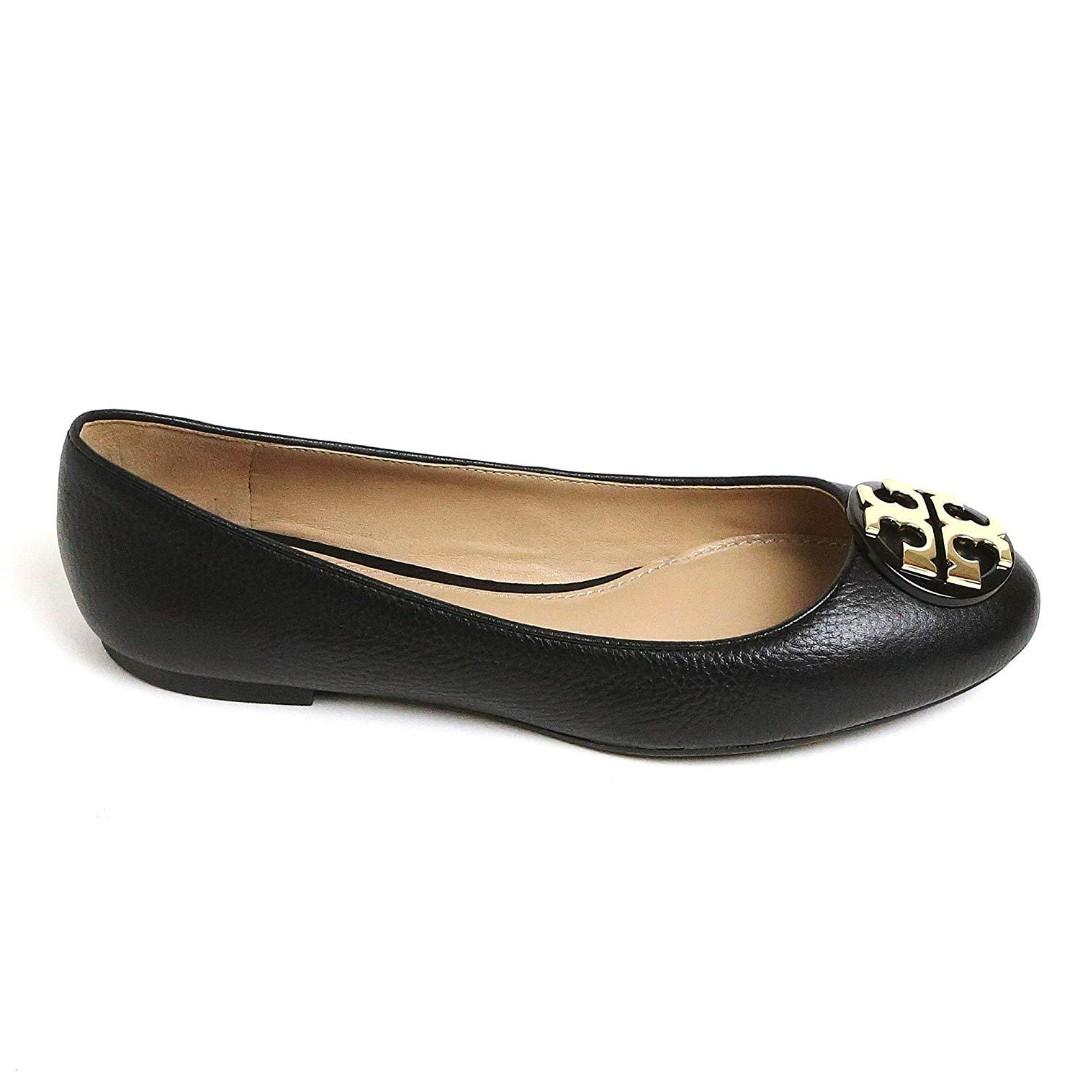 TORY BURCH CLAIRE BALLET FLAT (PERFECT BLACK / GOLD), Women's Fashion ...