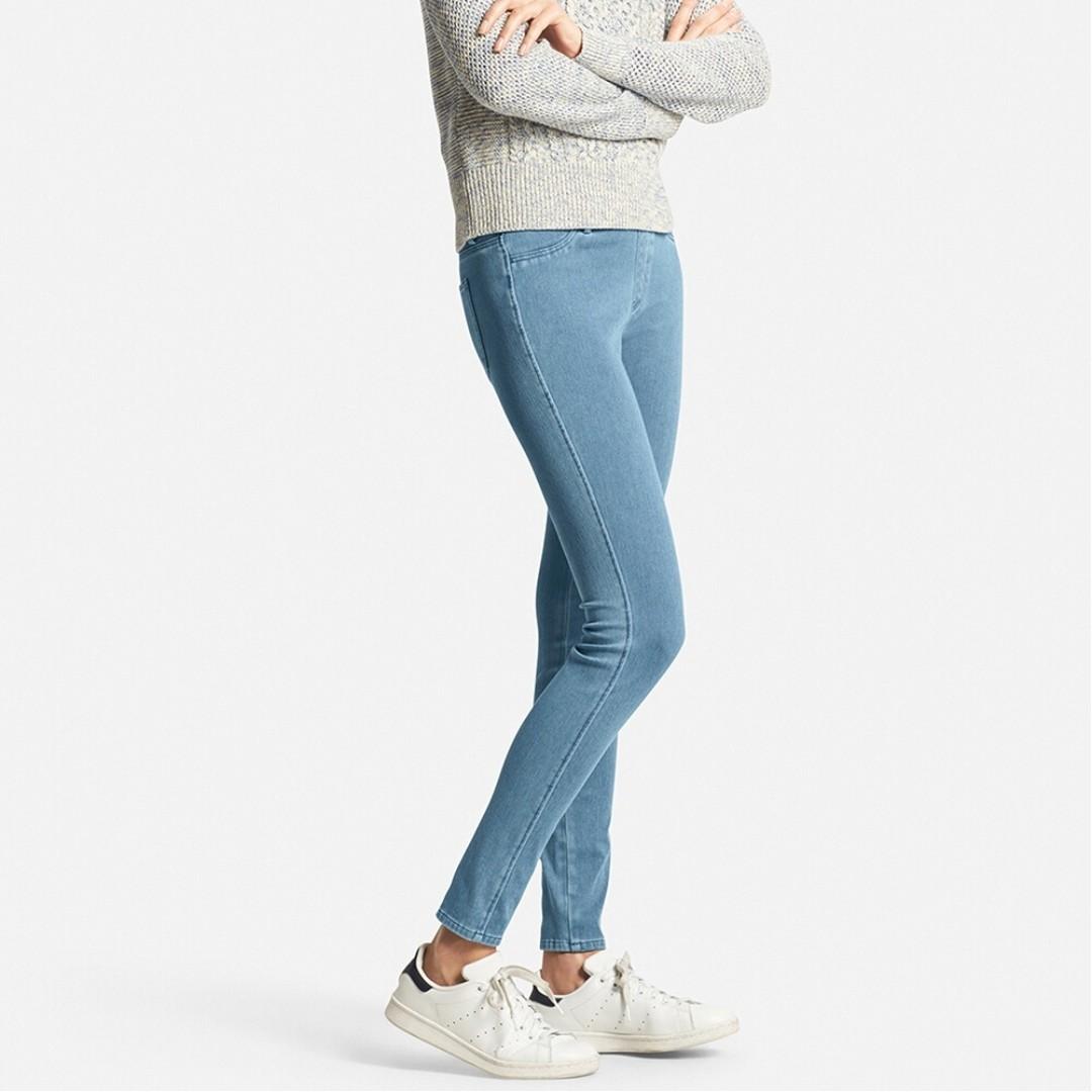 Uniqlo Leggings Jeans Pants in Light Blue Women s Fashion Bottoms Jeans Leggings on Carousell