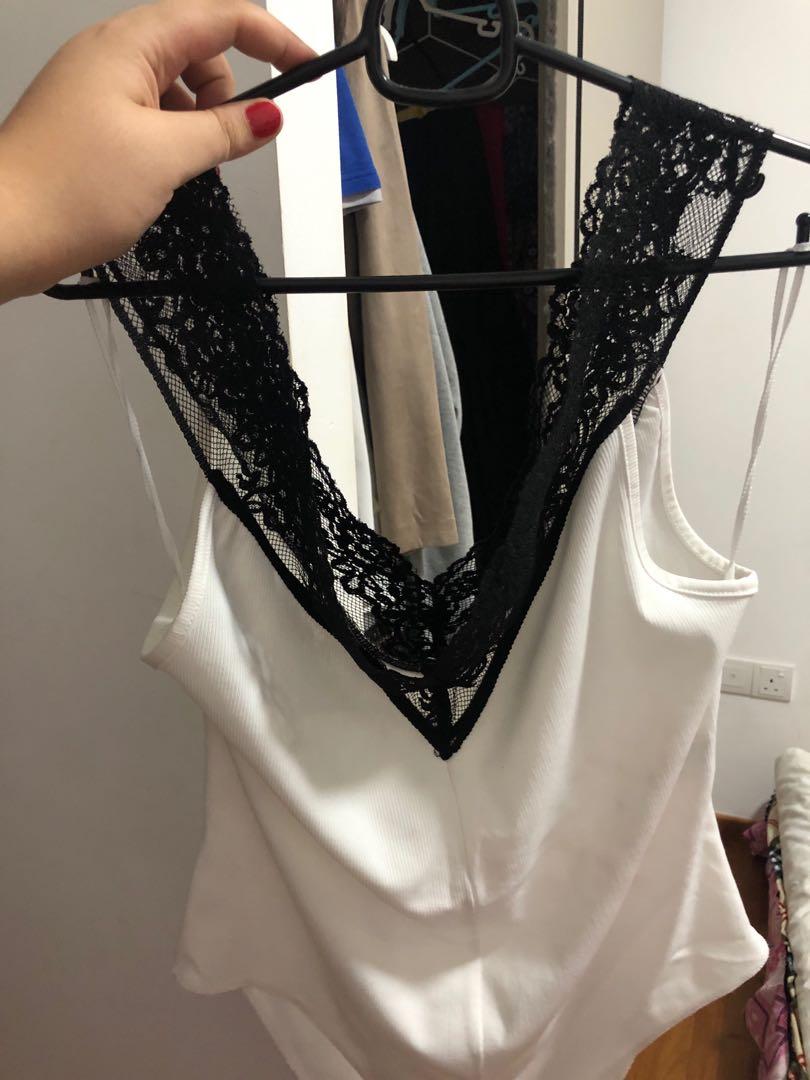 zara black lace bodysuit