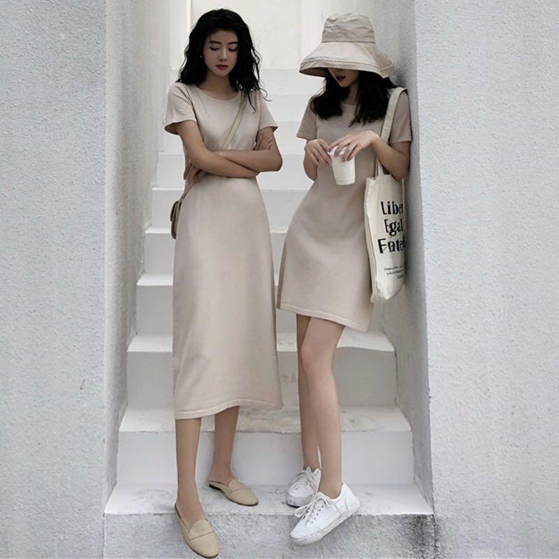2 Lengths Minimalist Dress Casual Ulzzang Loose Dress Bodycon