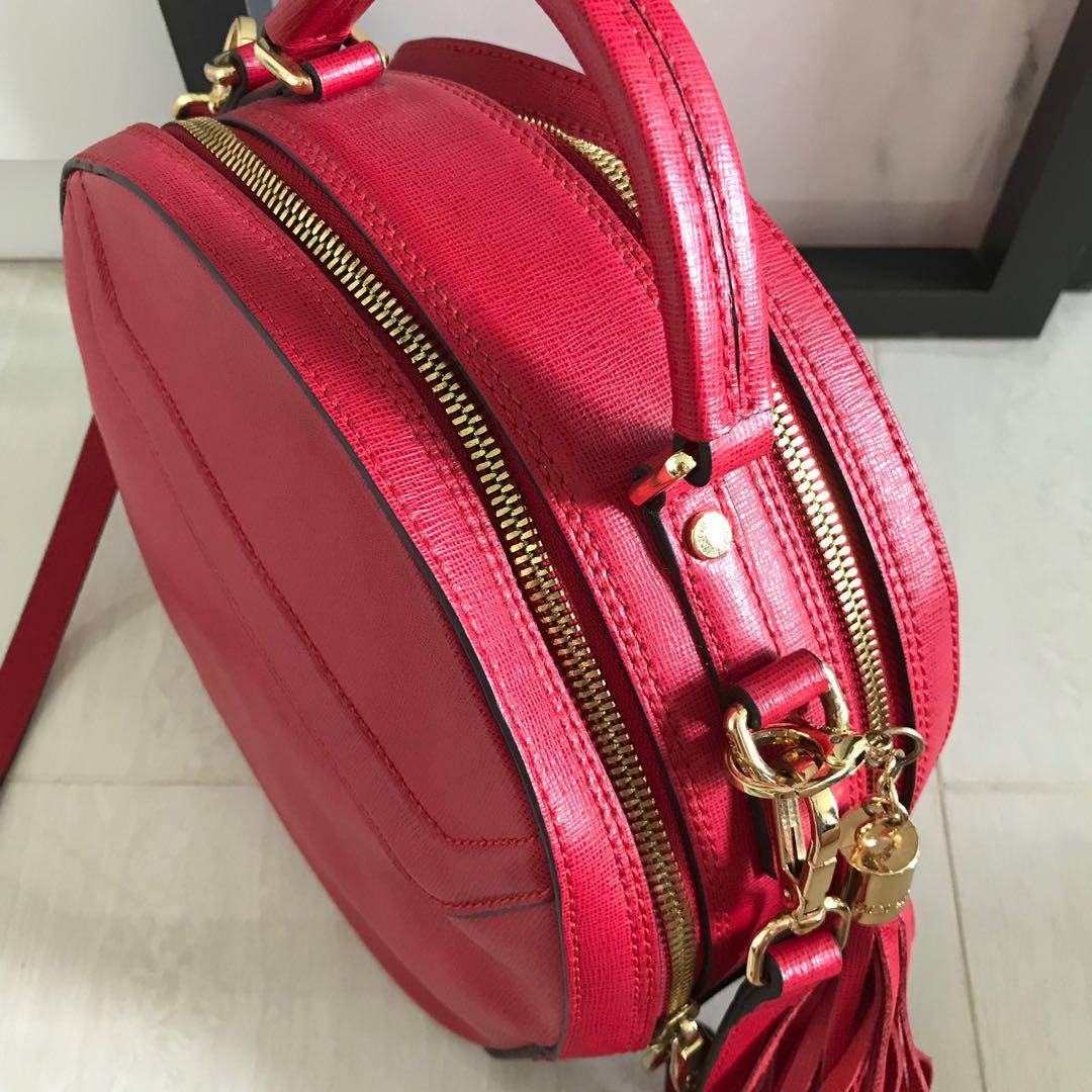 Bonia Sonia Sui Collection Red Round Bag, Women's Fashion, Bags ...