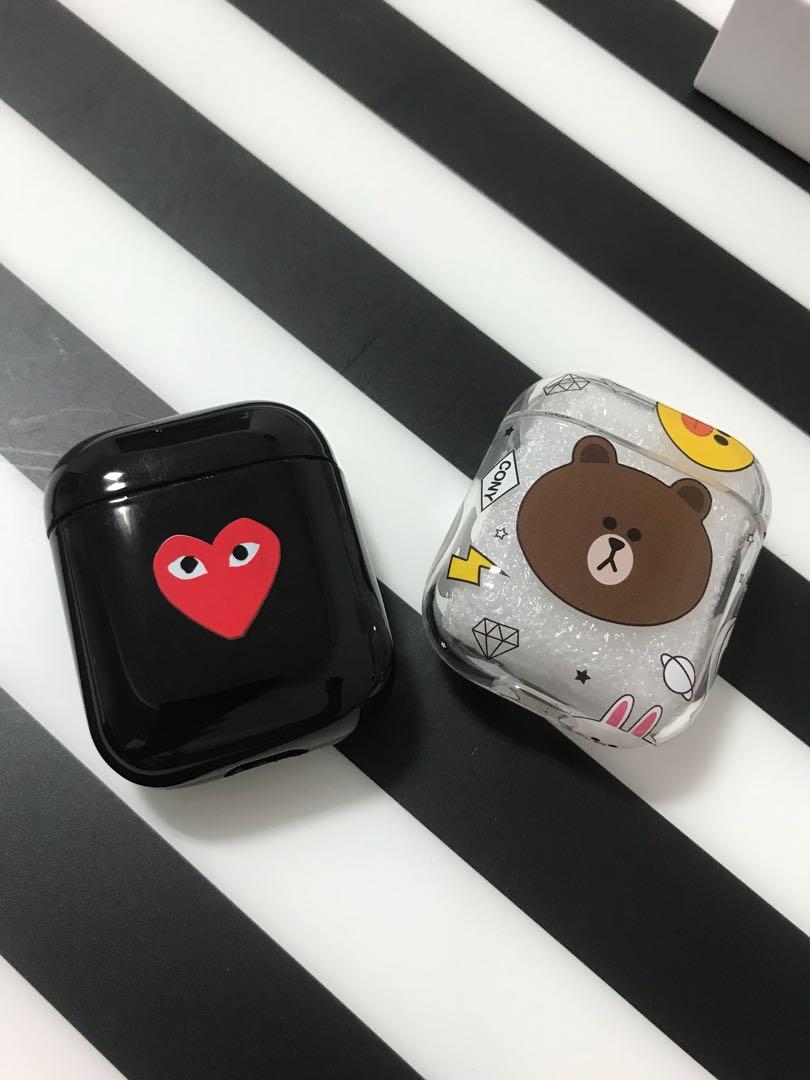 Brand New Airpods Case Brown Line Friends Commes Des Garcons
