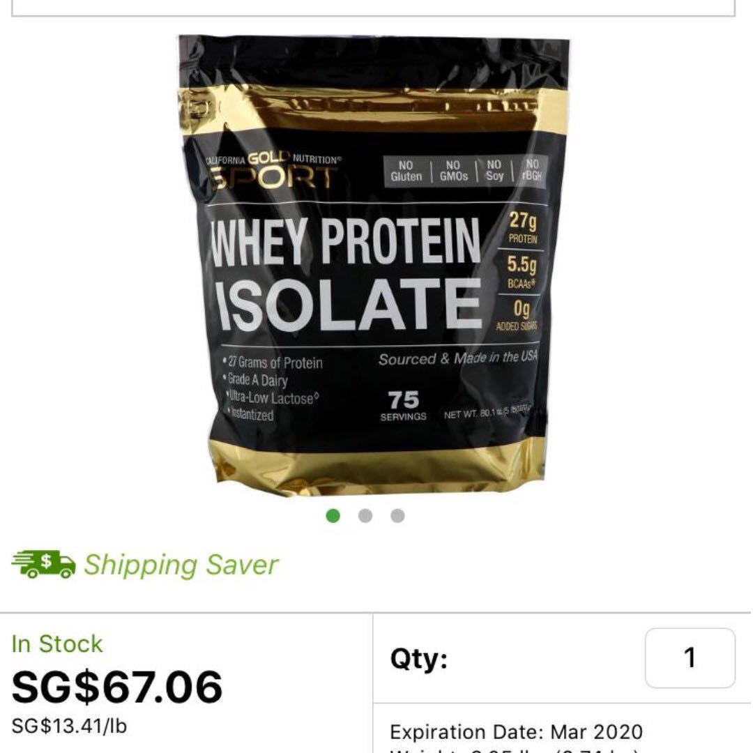 California Gold Nutrition, SPORT, Whey Protein Isolate, Unflavored, 90