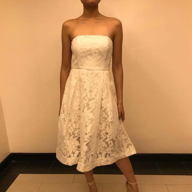 white lace cocktail dress wedding