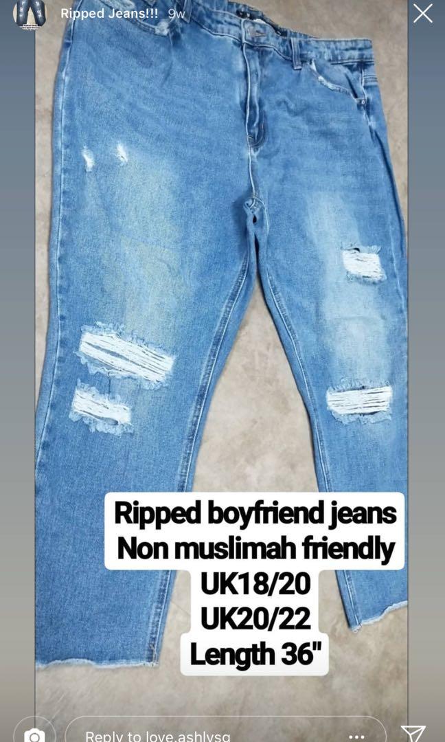 Ripped jeans size 18 clearance