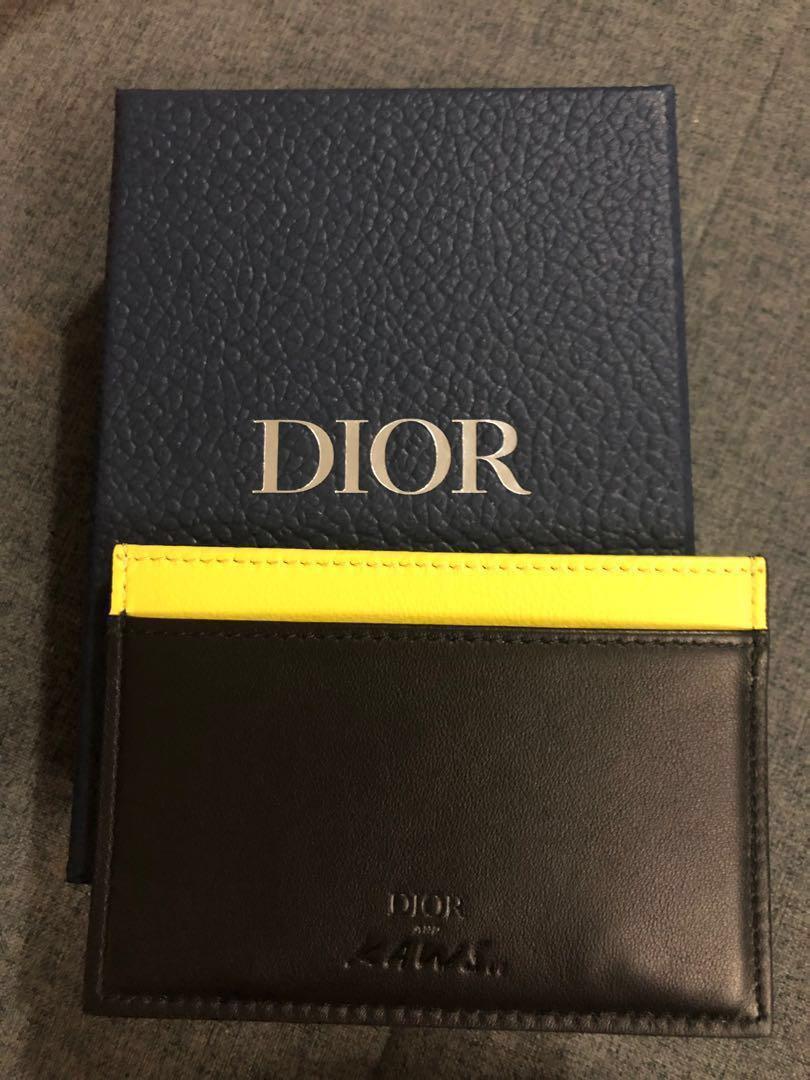 Dior x Kaws Card Holder Yellow Bees Black