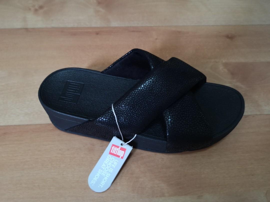 Swoop leather cross slides top