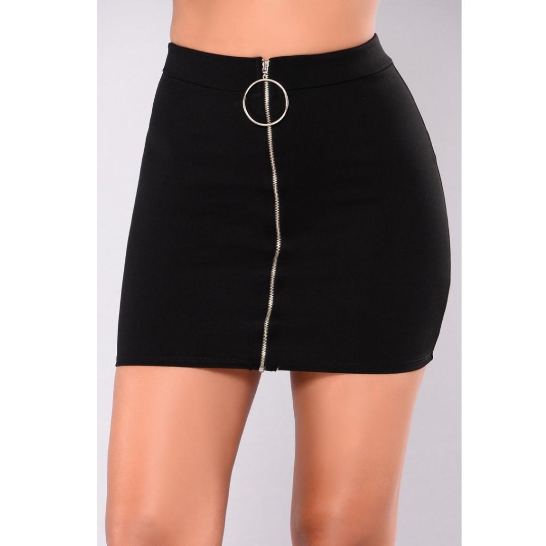 High waisted outlet zip skirt
