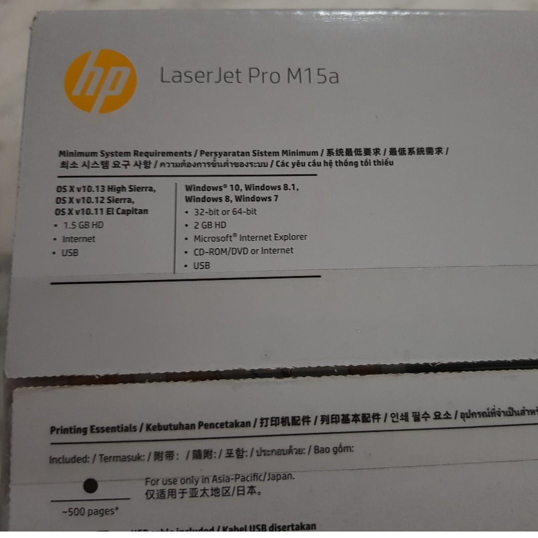 HP LaserJet Pro M15a Printer, Computers & Tech, Printers, Scanners ...