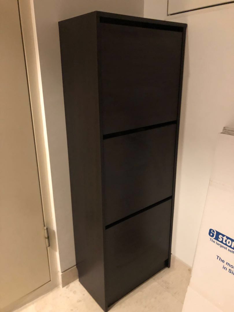 Ikea Shoe Cabinet 3 Compartments Like New 135x49 Cm Furniture Shelves Drawers On Carousell