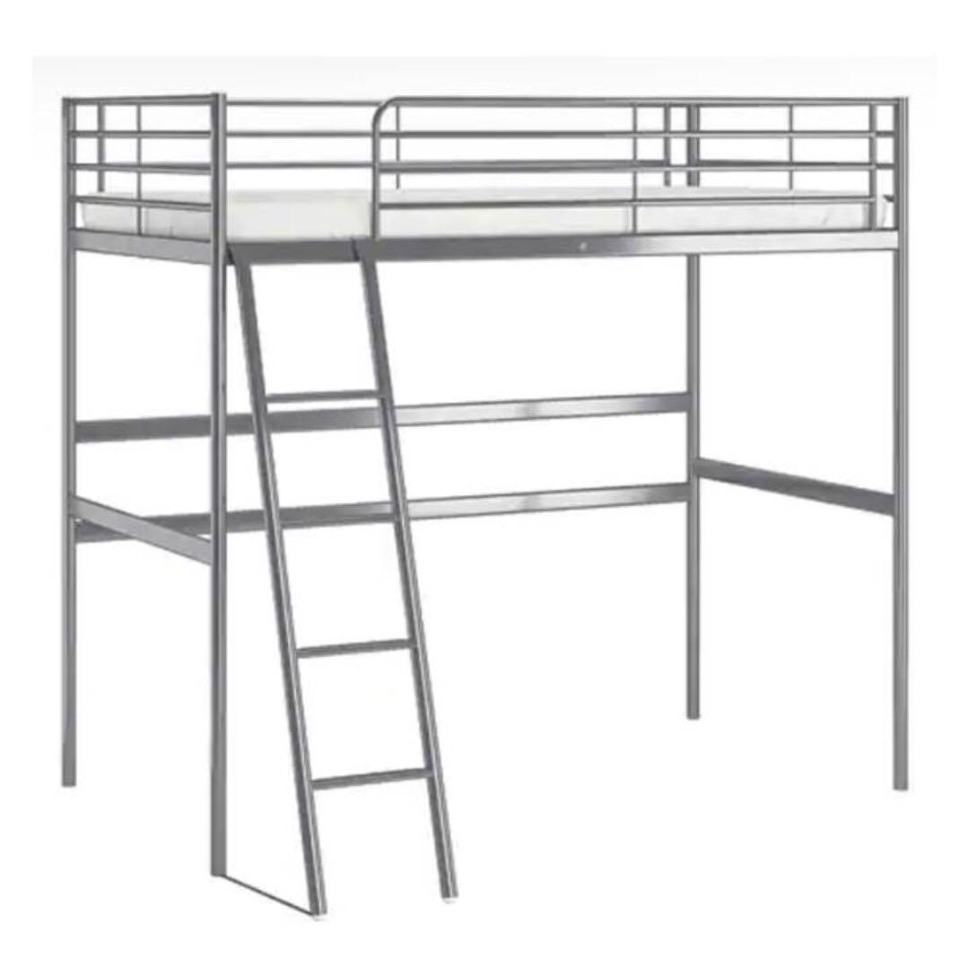Ikea Svarta Loft Bed Frame Mattress Furniture Home Living Furniture Bed Frames Mattresses On Carousell