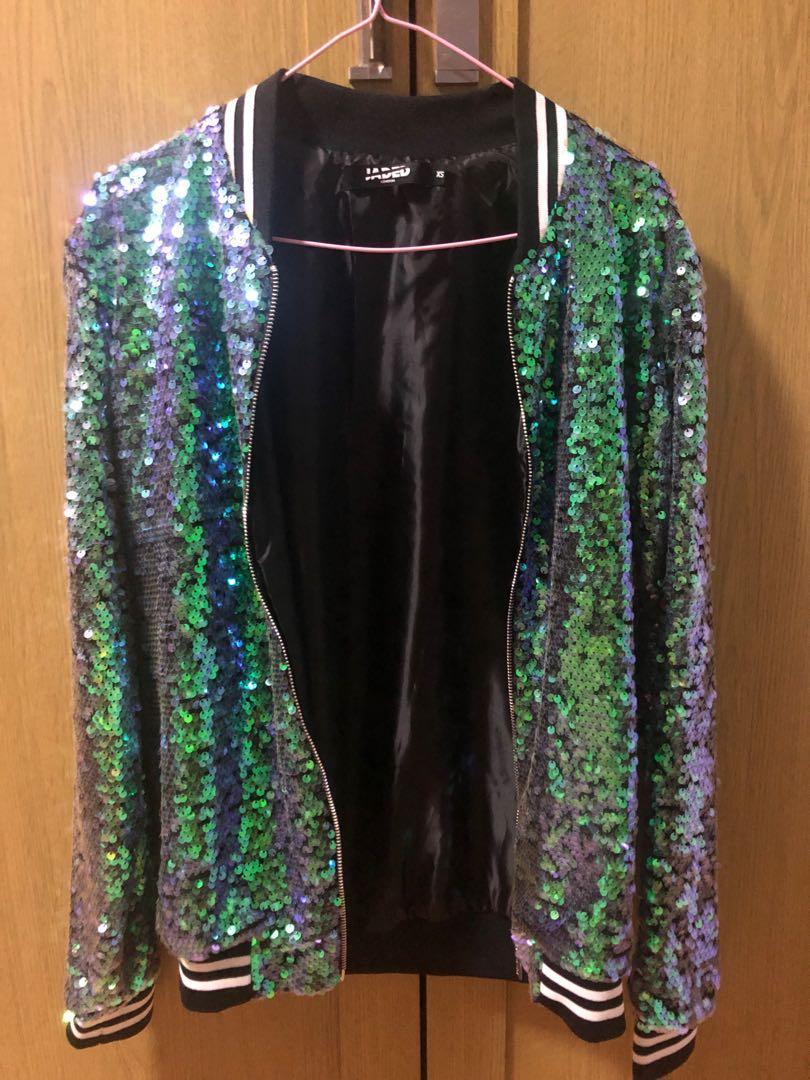 Mermaid sequin deals bomber jacket