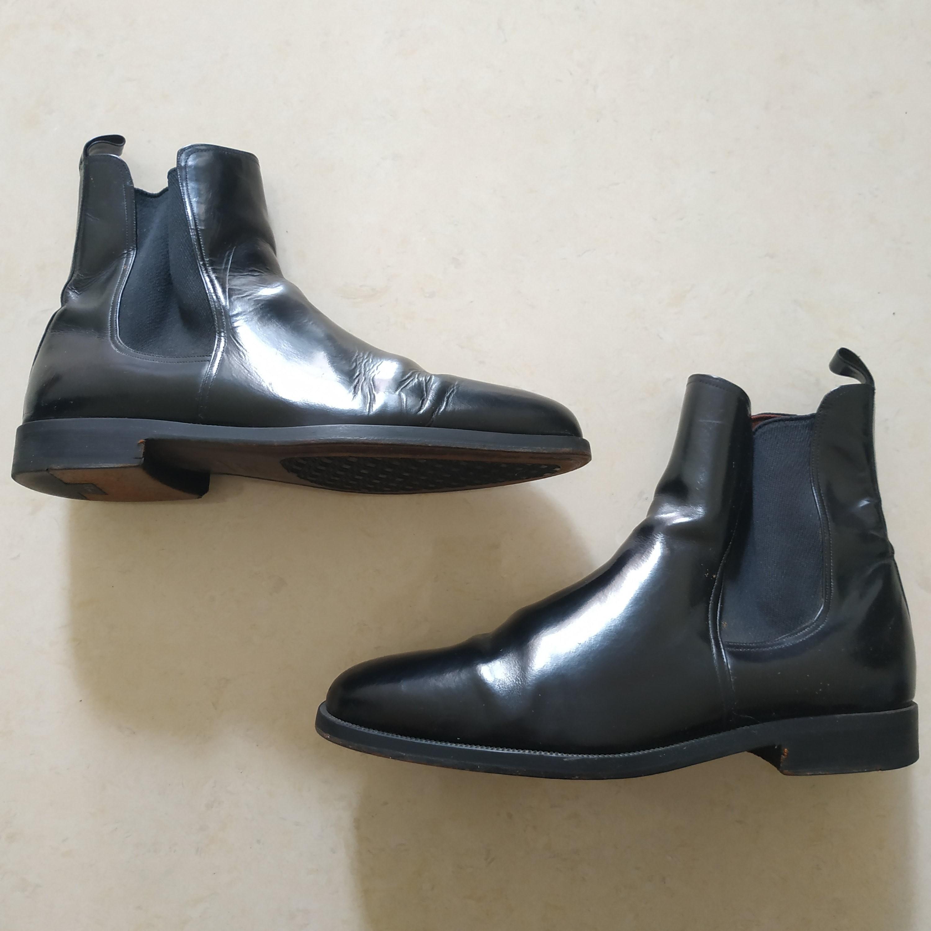Sequel spurv kalk Lavorazione Artigiana Black Leather Chelsea Boots Man, Fesyen Pria, Sepatu  , Sepatu Boot di Carousell