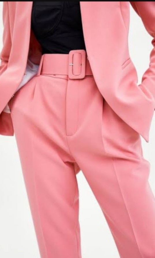 zara pink pant suit