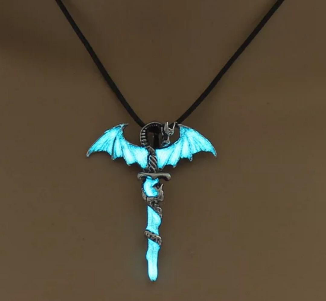 Glowing dragon necklace on sale