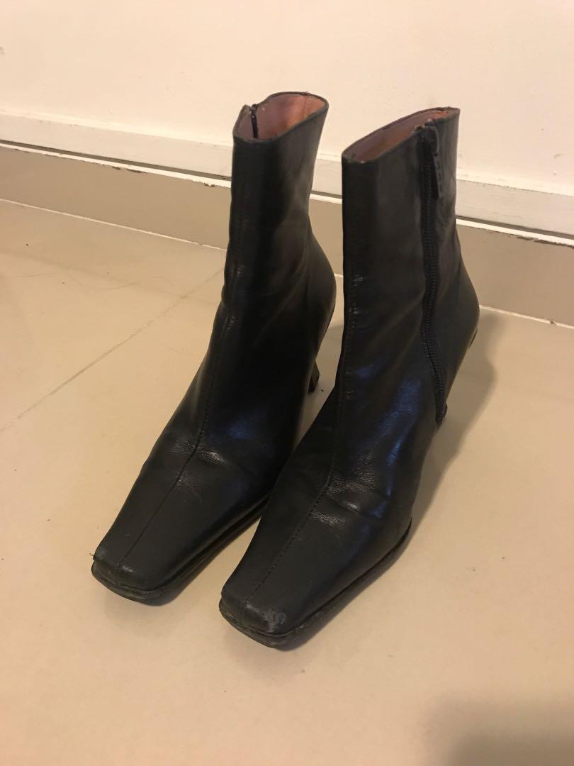mango basic leather boot