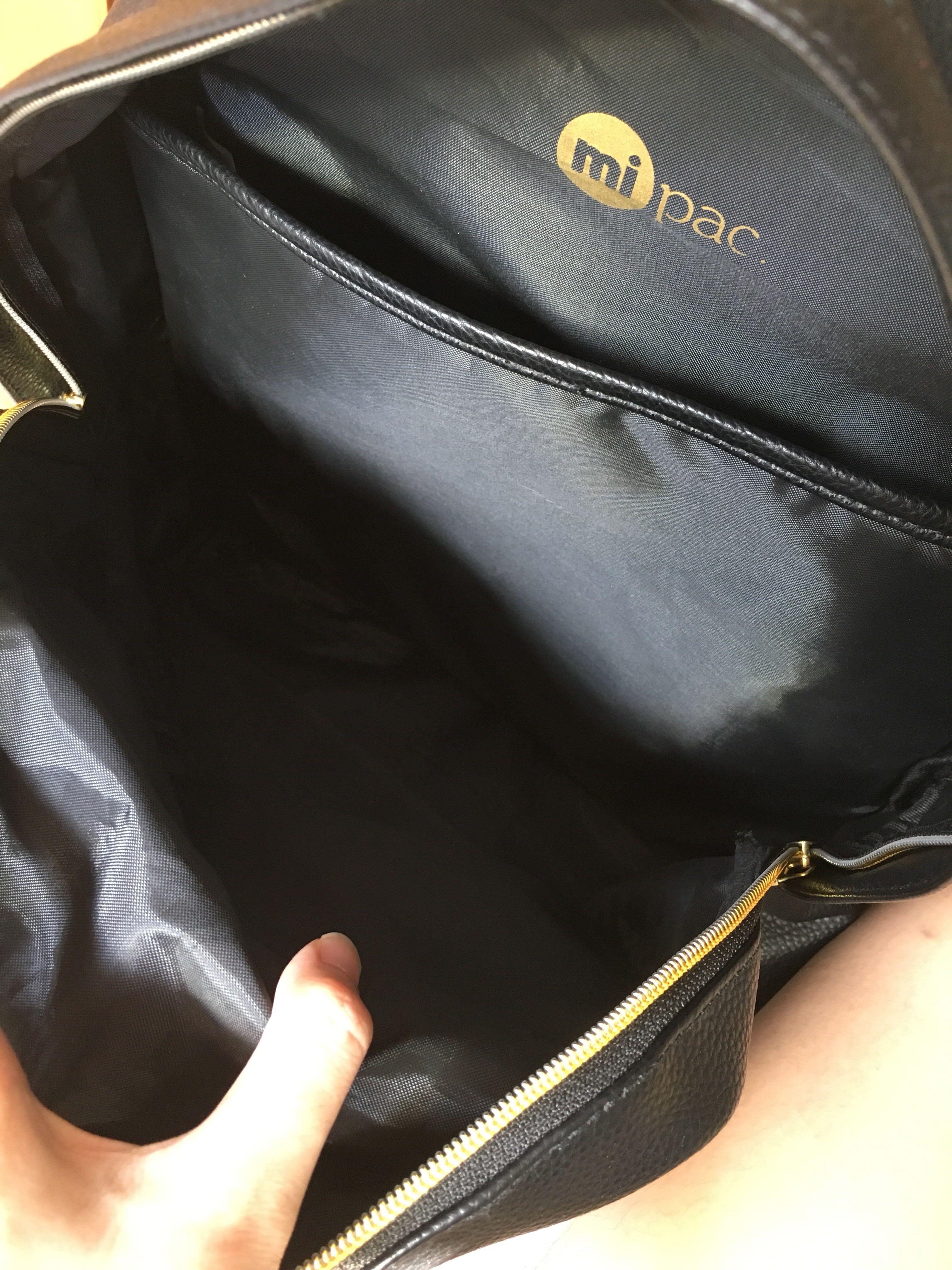 Mi pac black cheap leather backpack