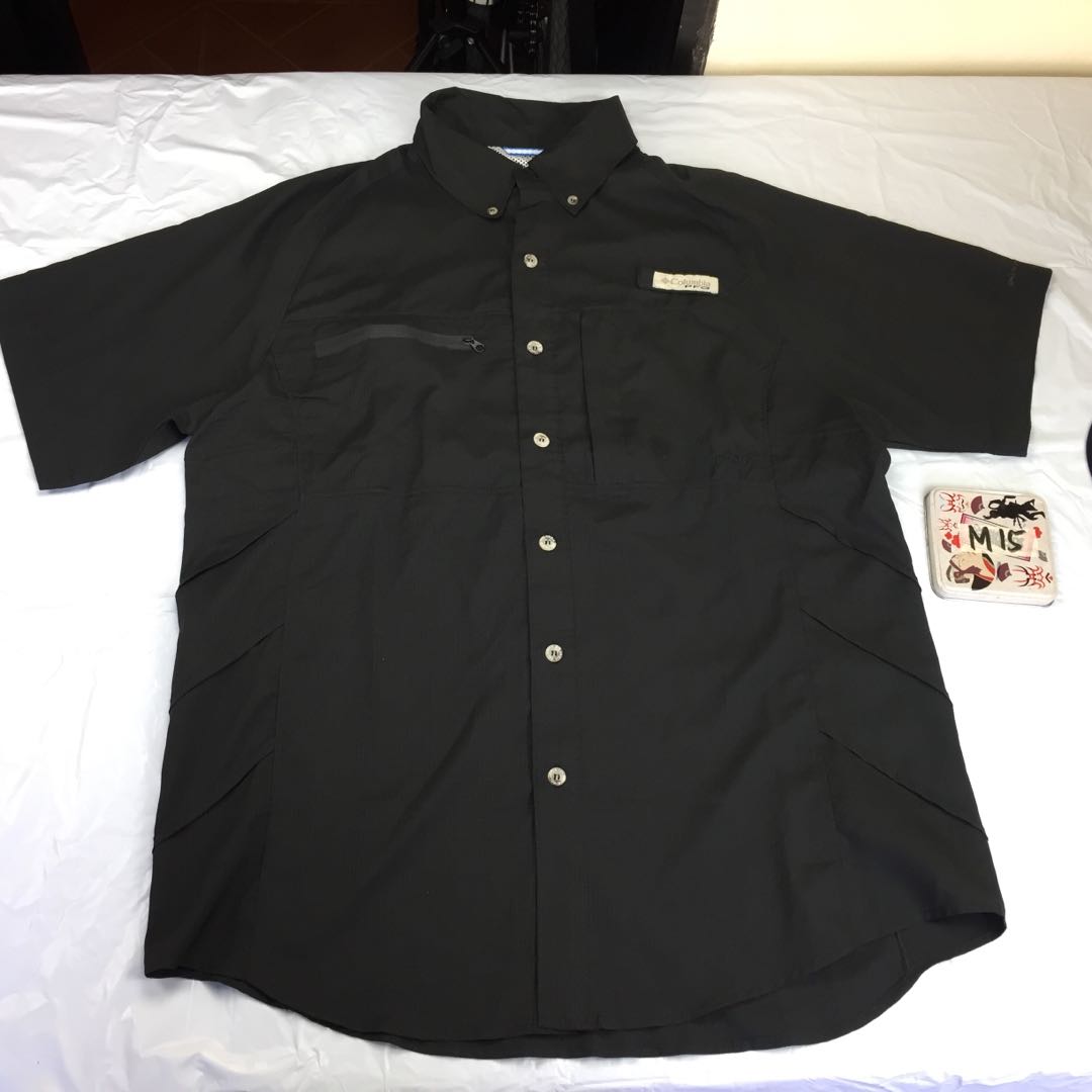 Columbia PFG Air Vent Black Polo Shirt 