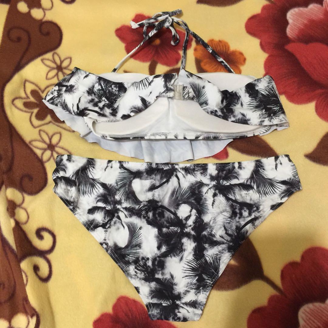 New Pink Palm Tree Bikini Set