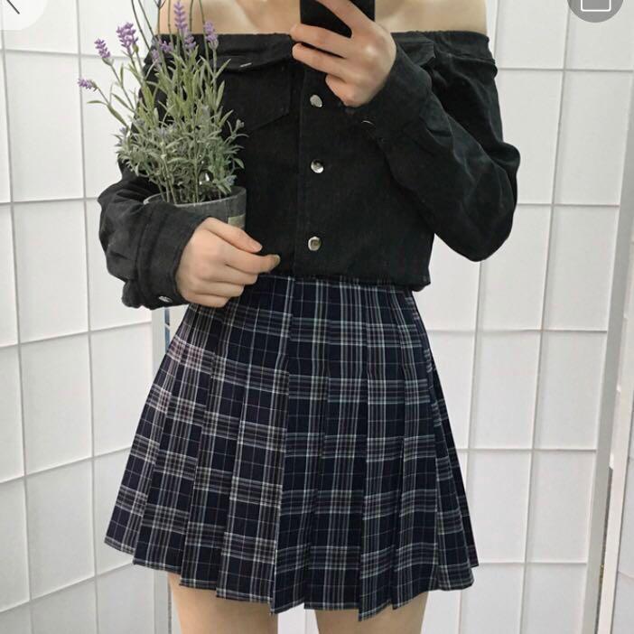 Black tartan tennis skirt store
