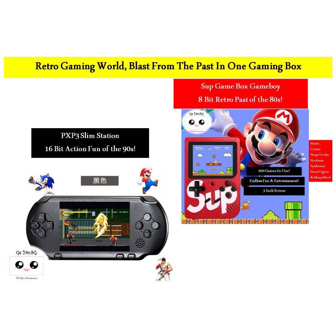 PXP3 slim station Portable Handheld Built-in Video Game Gaming Console  Player Retro Games (RED)