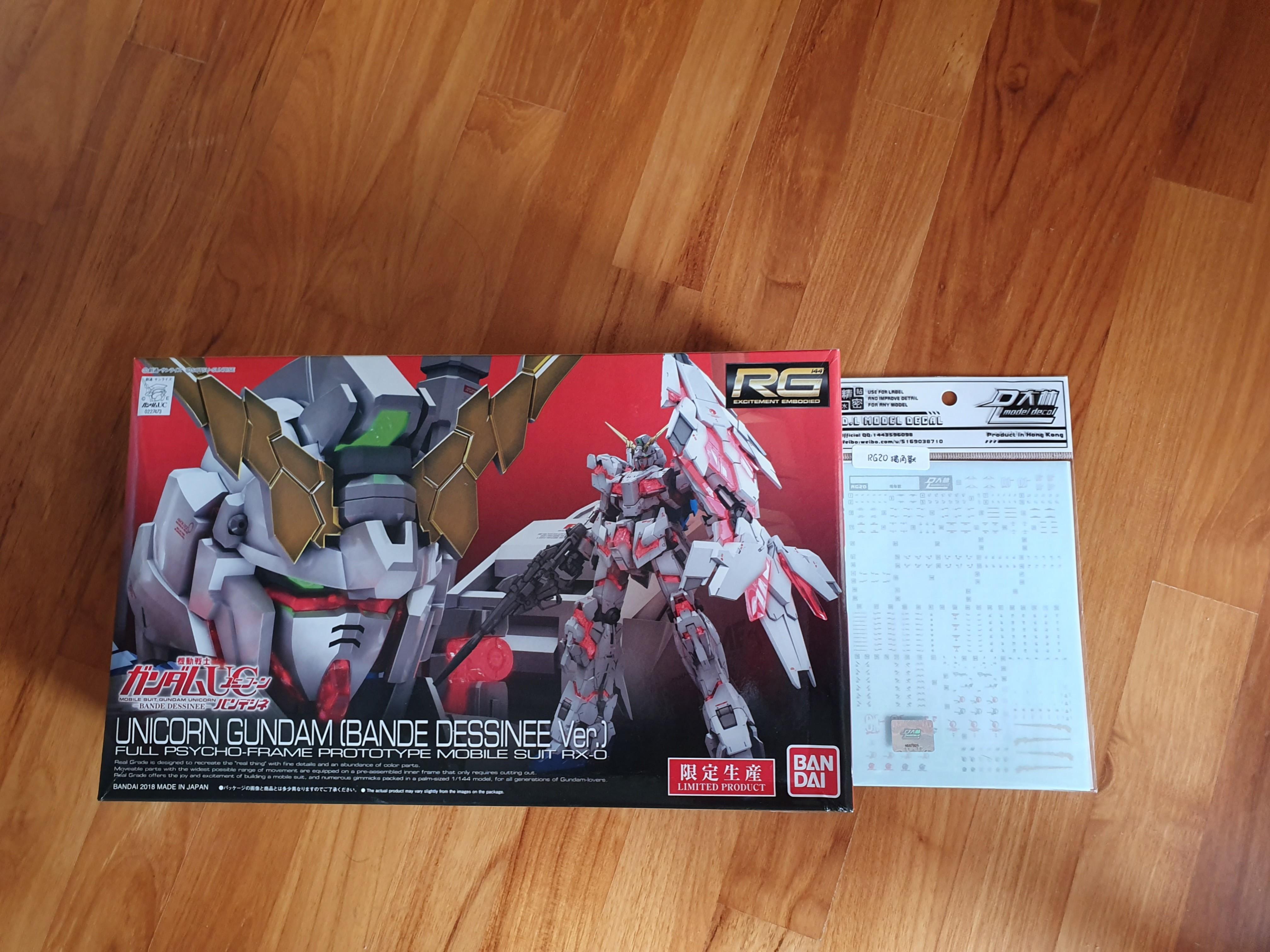 Rg Unicorn Gundam Bande Dessinee Ver With Water Decal Toys