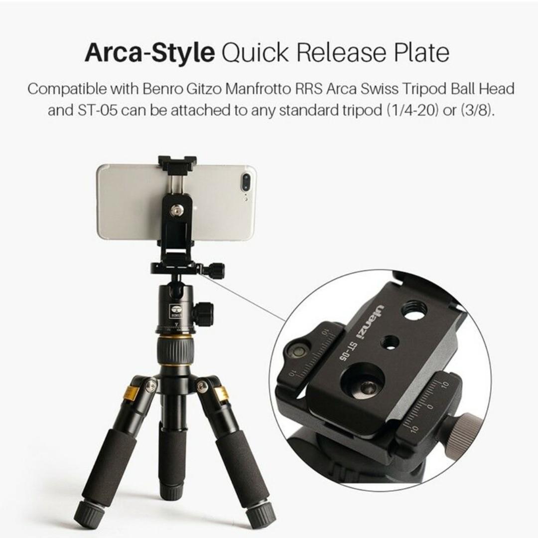 Ulanzi ST05 Foldable Clipper Clamp Tripod Mount Adapter with Hot Shoe