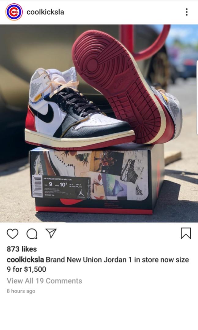 Jordan 1 union on sale black toe on feet