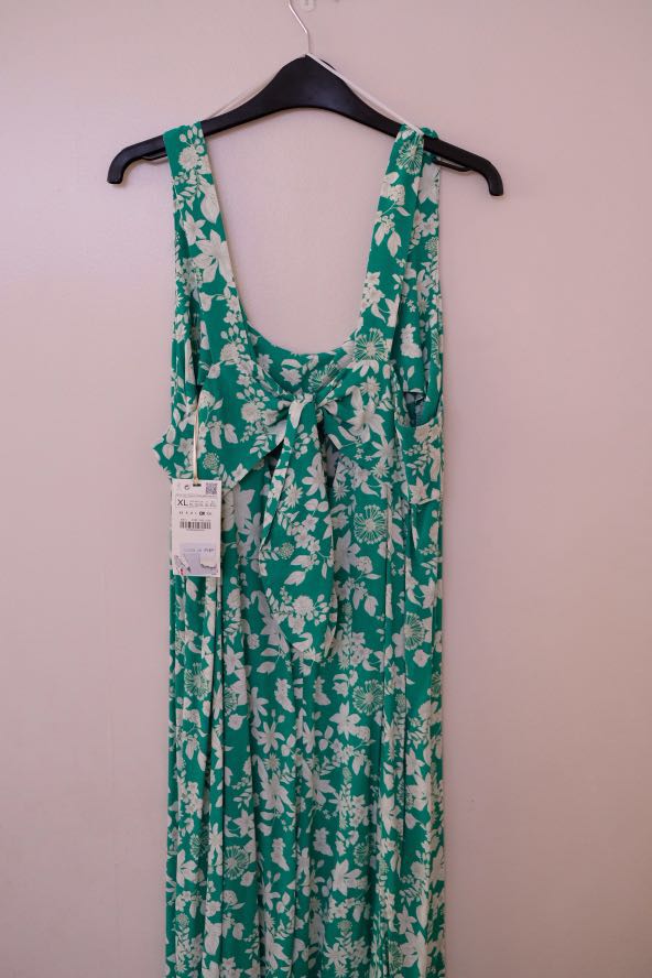 zara green maxi dress