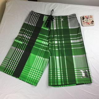 New Hurley Green Striped Board Shorts W 30 L 20.5