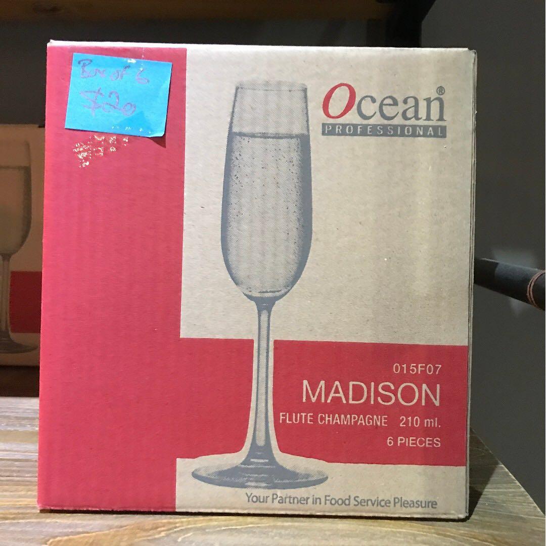 Ocean Madison Flute Champagne Glass Set (6 Pcs) - 210 ml - (For