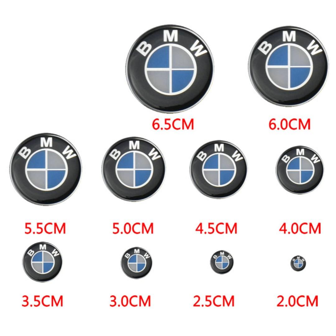 BMW Epoxy Soft Emblem/Logo sticker (2cm to 6.5cm), about 1mm thick, Car  Accessories, Accessories on Carousell