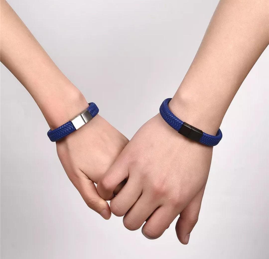 Mens leather discount magnetic bracelets