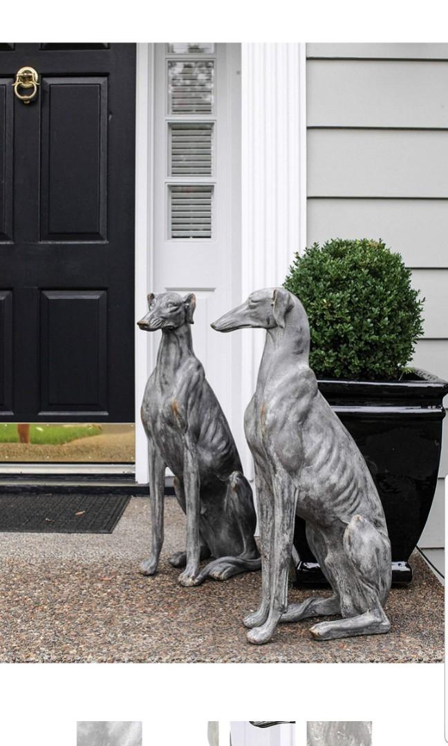 Creative Co Op Magnesia Greyhound Dog With Cement Finish Front