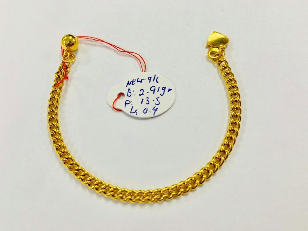 Gelang Emas 916-Budak, Women's Fashion, Jewellery on Carousell
