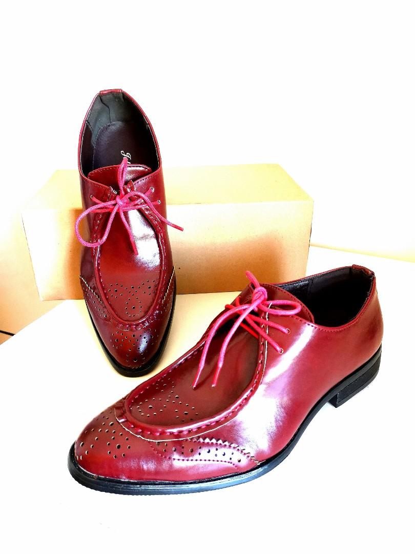 red mens formal shoes