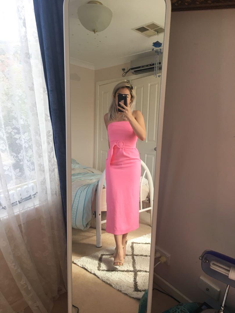 Maxi Dress Erica Dress Kookai Kookai KOOKAI ERICA STRAPLESS DRESS SZ 34  Confetti Pink COLOUR Bnwt