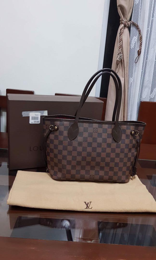 Louis Vuitton Neverfull PM Damier Ebene, Women's Fashion, Bags