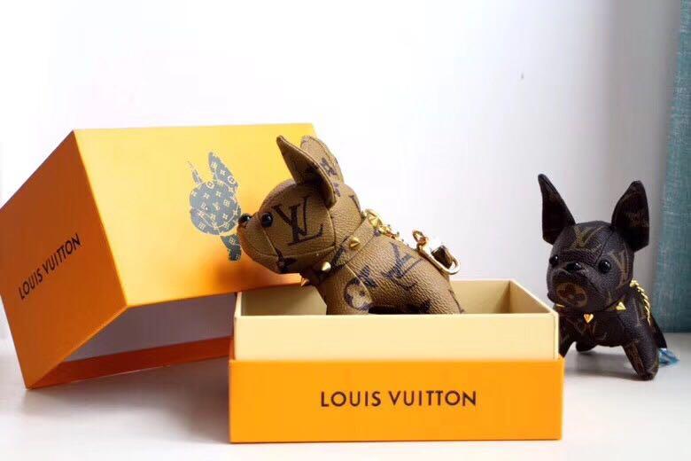 Louis Vuitton vernis monogramAnimal Face Charm dog key chain