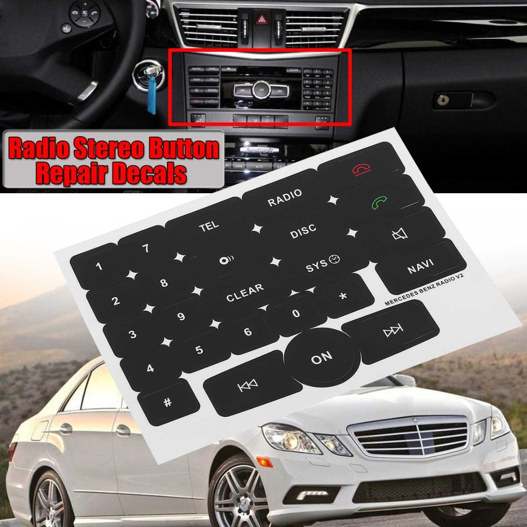 Mercedes Benz Radio Media Decal Sticker Repair for Ugly And Peeled