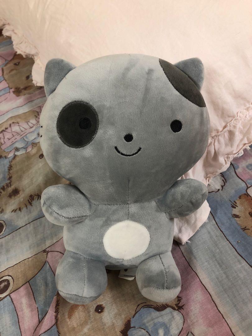 Miniso Cat Plush Toy Grey Toys Games Stuffed Toys On Carousell
