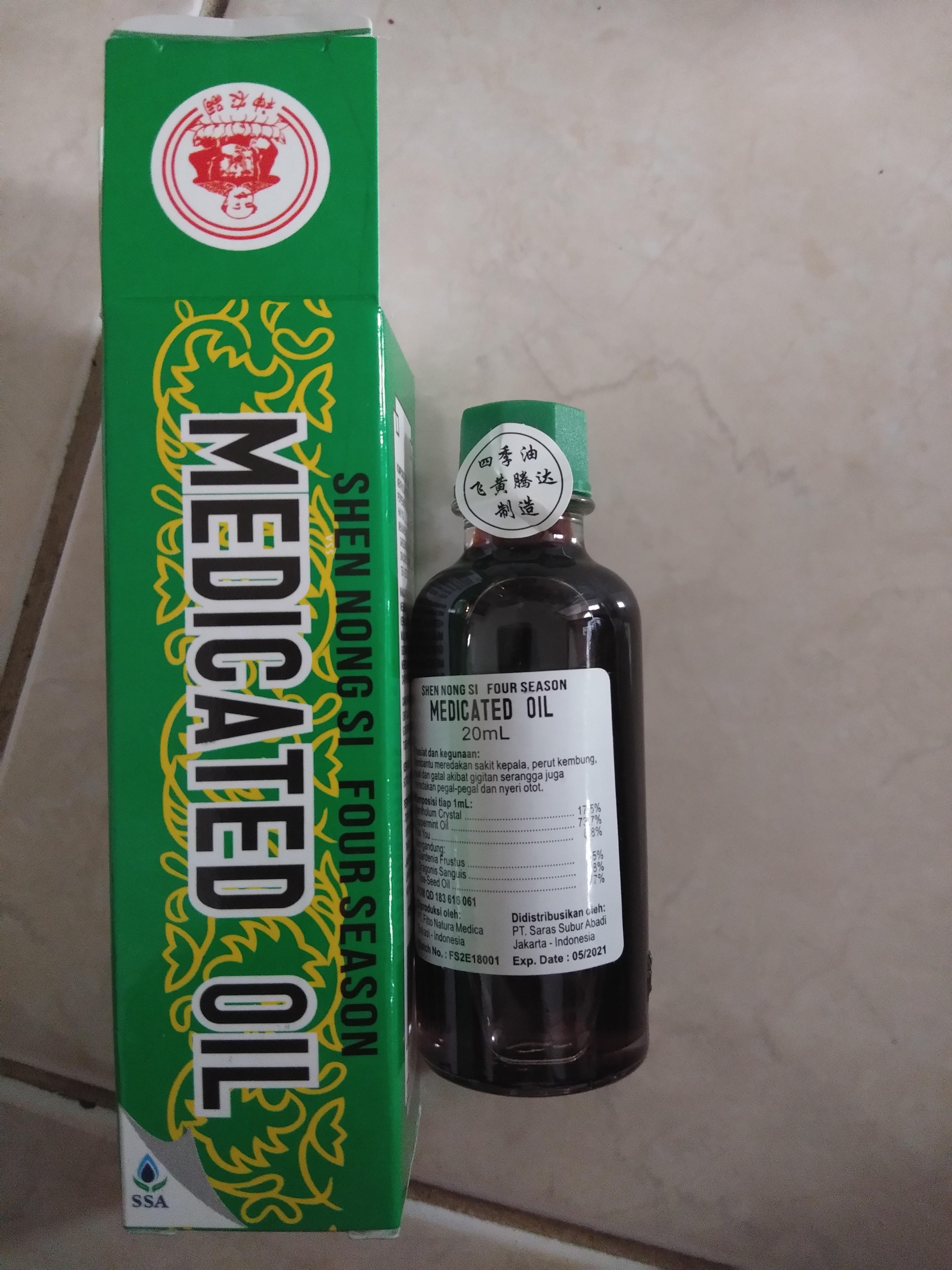 Minyak Angin Four Season Medicated Oil / Medicated Oil 20ml / Si Ji You / Minyak Angin, Barang