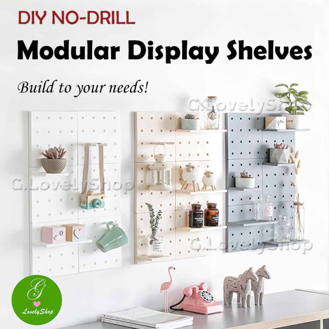 modular wall storage display shelf diy no drilling furniture home living furniture shelves cabinets racks on carousell