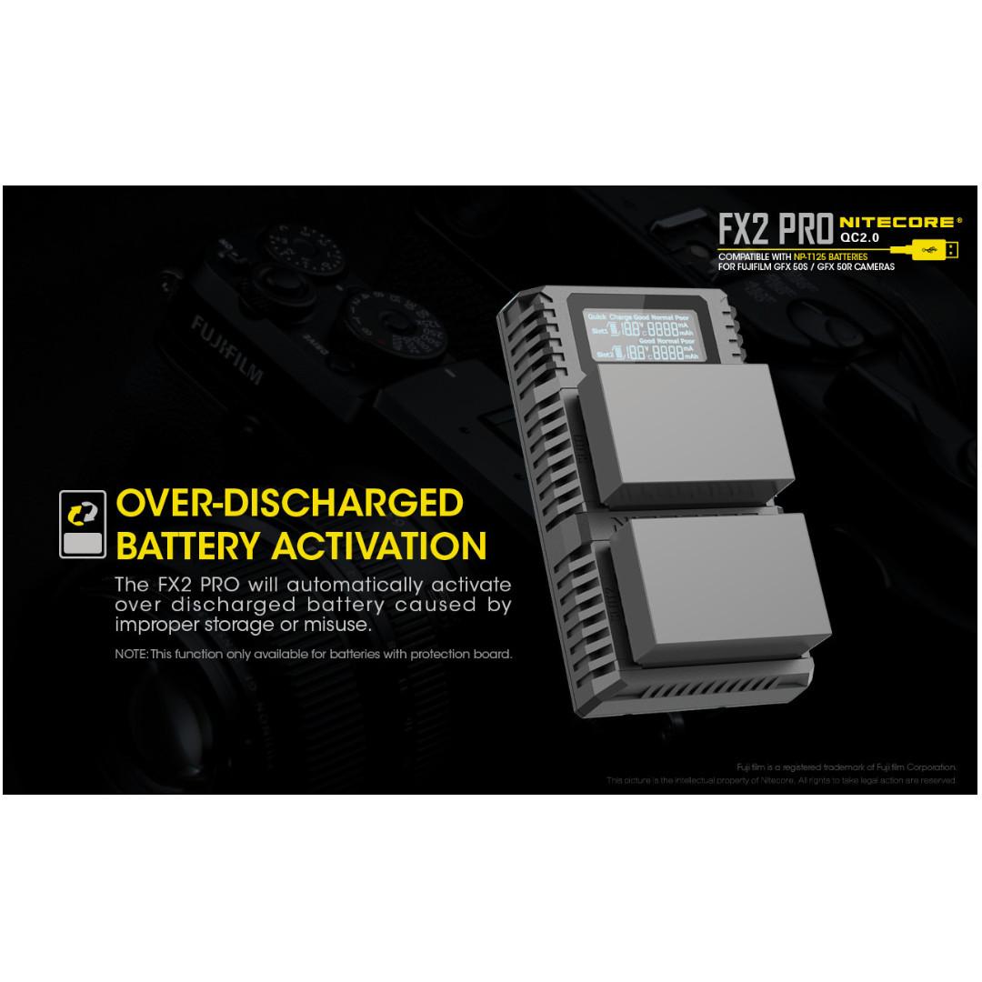 Nitecore FX2 PRO Dual Slot USB Charger (For Fujifilm NP-T125 Camera Battery)62863088508034111