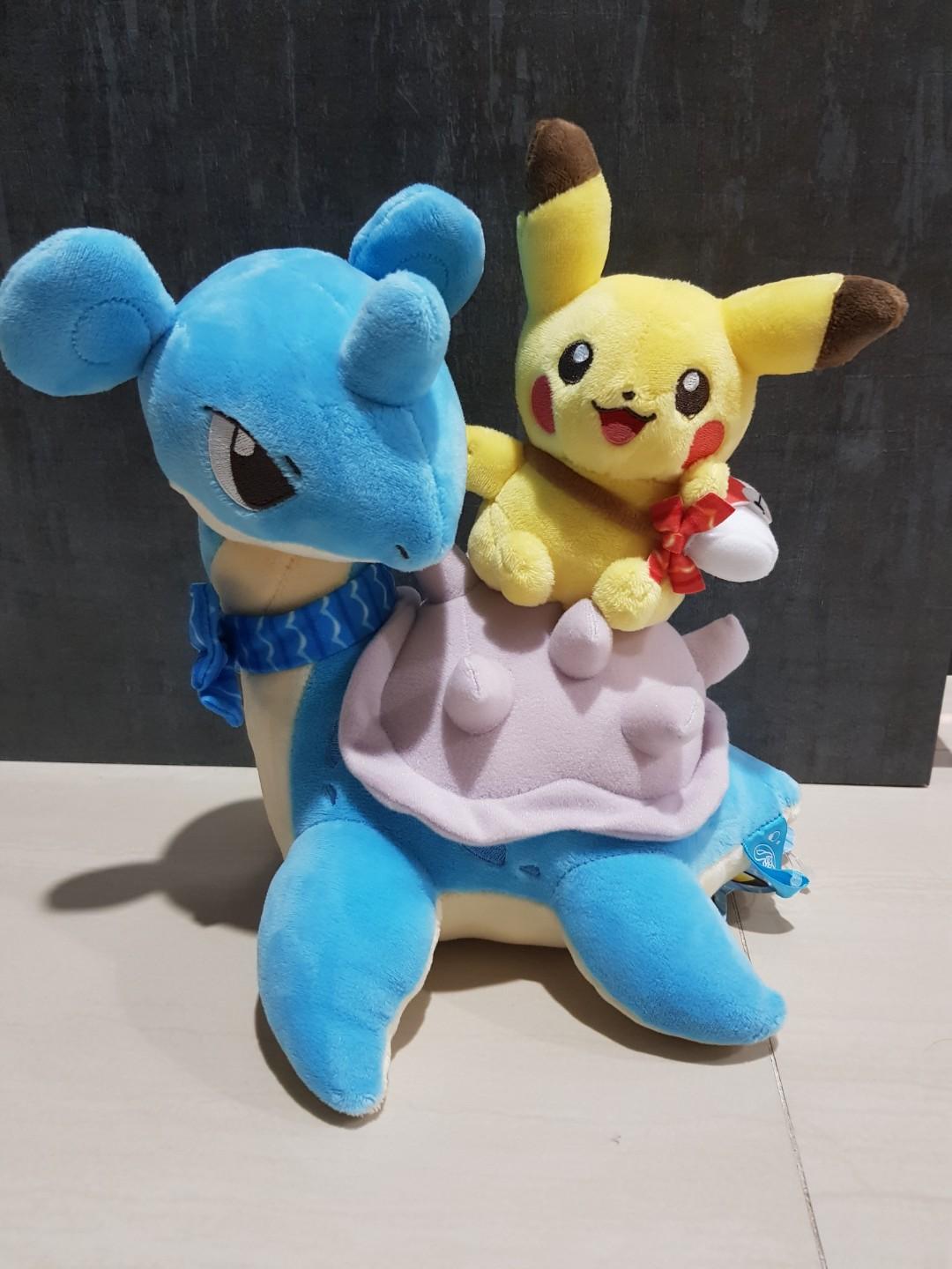 Pikachu riding cheap lapras plush