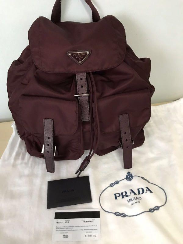 prada vela nylon backpack