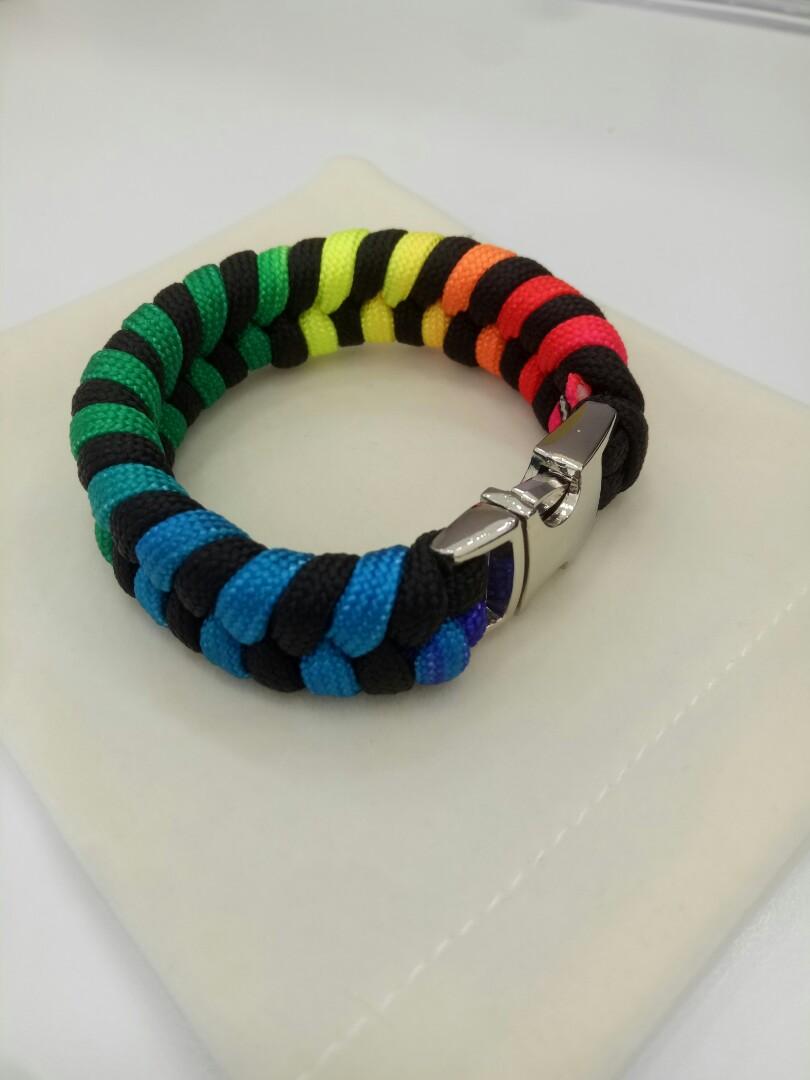Rainbow paracord bracelet sale